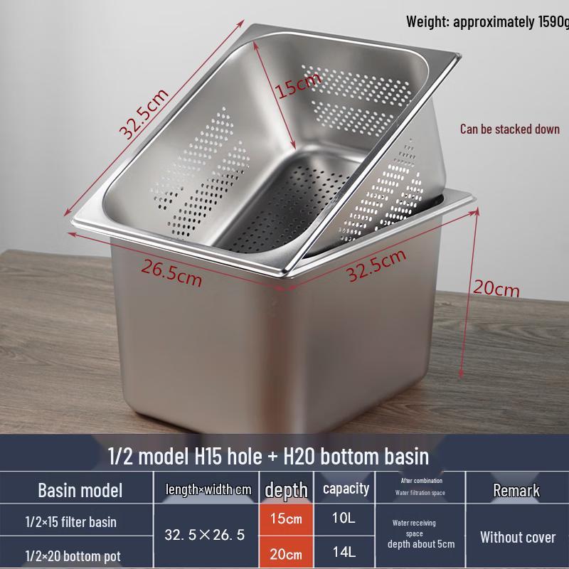 Commercial Stainless Steel Perforated Gastronorm Food Pan Set