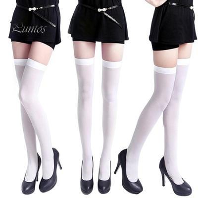 Sexy Damen Opaque Strümpfe in Unifarbe Über das Knie