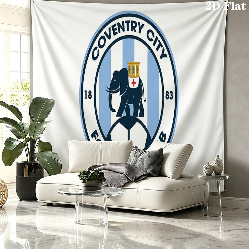Coventry City Wall tapestry, aesthetic printed fabric blanket, suitable for bedroom, living room, and home decor.