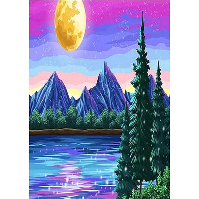 DIY Diamond Painting Beautiful Night View Cross Stitch Kit Mosaic Art Diamond Painting Full Circle/Square Diamond Home Decoration
