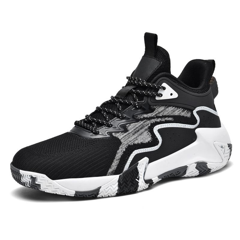 Summer new men's shoes fly-woven mesh basketball shoes rubber outsole men's shock-absorbing and wear-resistant actual sports shoes boots