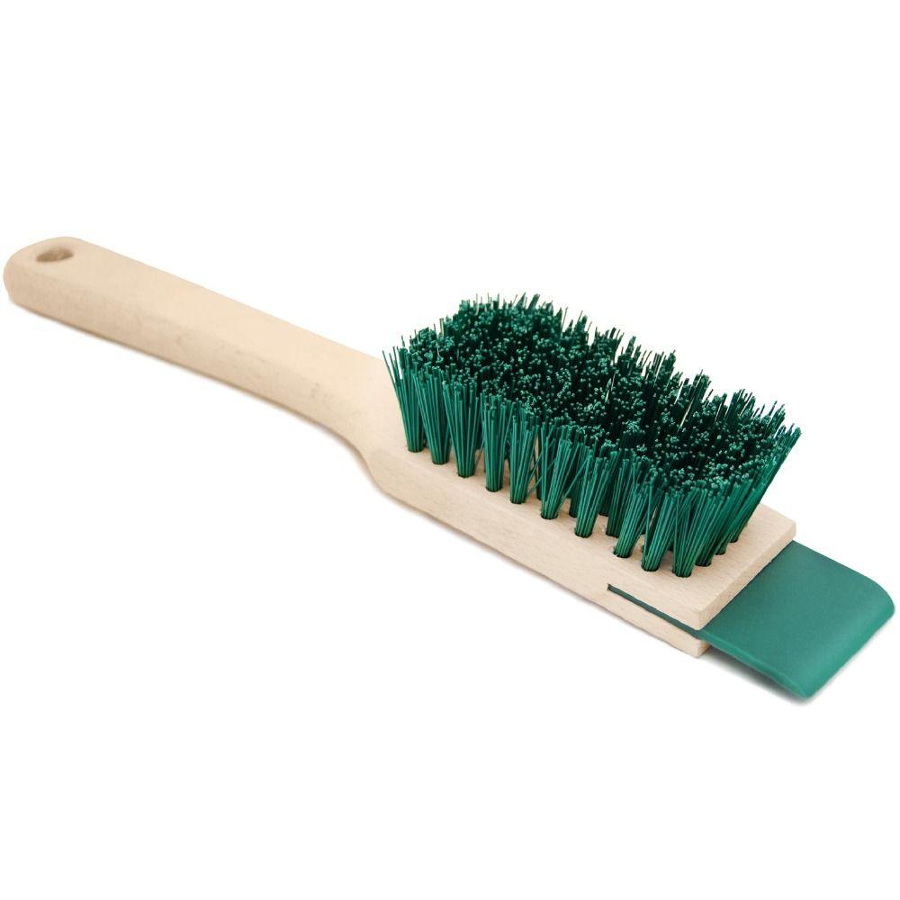 Plastic Garden Tool Brush Wooden Handle Lawn Mower Cleaning Brush Clean Scraper Brush  Gardening