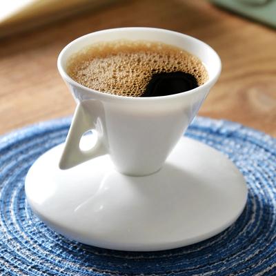 Filiżanka do kawy Vintage Instagram Style Bone Porcelain Triangle Cone Cup Vintage Ceramic Latte Cup Bone Porcelain Coffee Cups