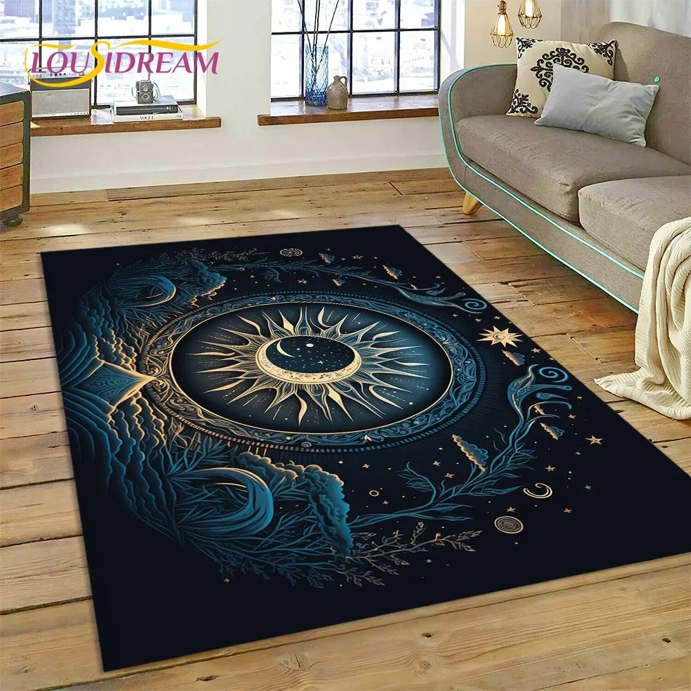 Tajemniczy Tarot Słońce Księżyc Mandala Magiczny Dywan Dywan do Sypialni Salonu Dom Sofa Dekoracja,Dziecięca Gra Duża Dekoracja Podłogi Mata