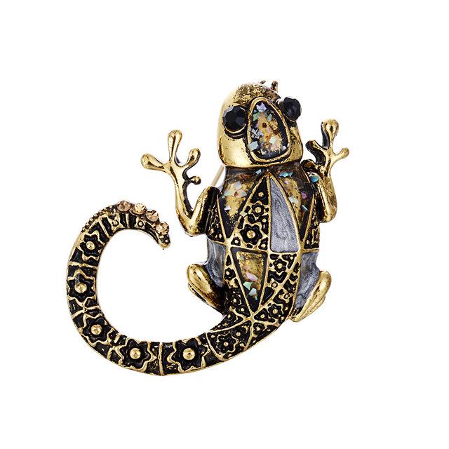 Crystal Gecko Brooches For Women Jewelry Luxury Cute Fashion Animal Lapel Pins Shining Jewelry Kids Clothing Accessories