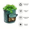 Potato Grow Bags Durable Thickened with Flap Handles Green 5/7/10 Gallon Garden Vegetable Grow Bags