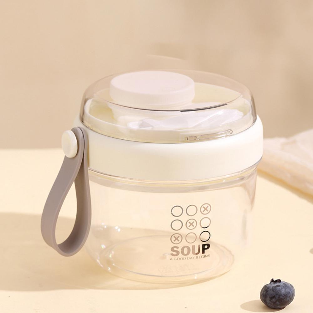 

Handheld Yogurt Bowl Seal Oats Container New Salad Cup for Oatmeal Cereal Nut Yogurt білий