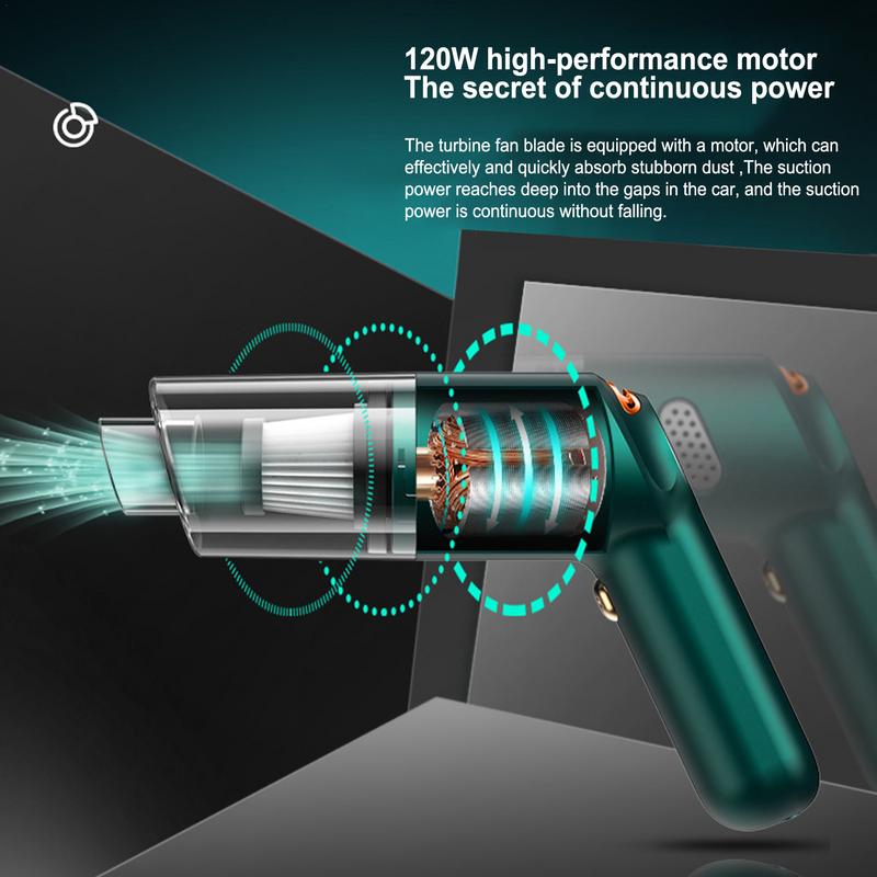 Car Vacuum Cleaner 120W 4000mah Powerful Cleaning Machine Car Cleaner Mini Wireless Portable Handheld Cleaner Car&Home Appliance