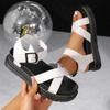Fashion 2025 Summer Casual Shoes Woman Platform Sandals Soft Leather Women Open Toe Thick Bottom Wedges Sandal Gladiator Womens Shoes