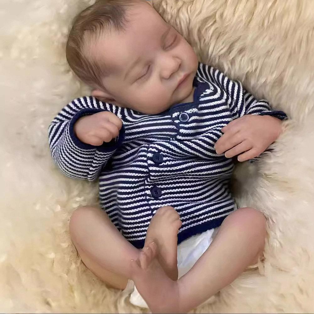 

45 см/17 дюймов Кукла реборн Полное тело Мягкая виниловая имитация Кукла реборн Кукла подарок для семьи Виниловая кукла реборн Тело девушки girl + clothes