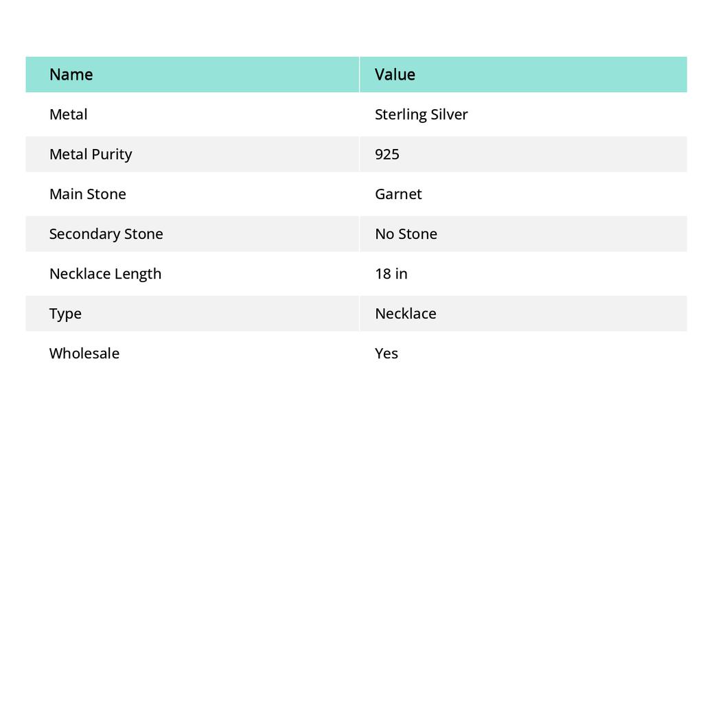 Mozambique Garnet Handmade 925 Sterling Silver Jewelry Necklace 18" V1L49