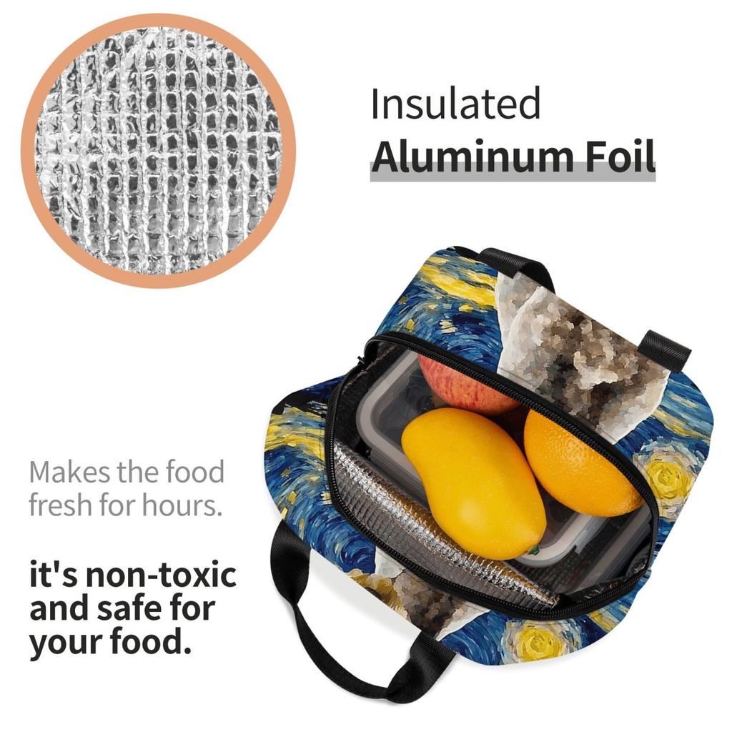 Bedlington Terrier Night Insulated Lunch Bag for Women Kids Portable Food Boxes Thermal Lunch Box Tote