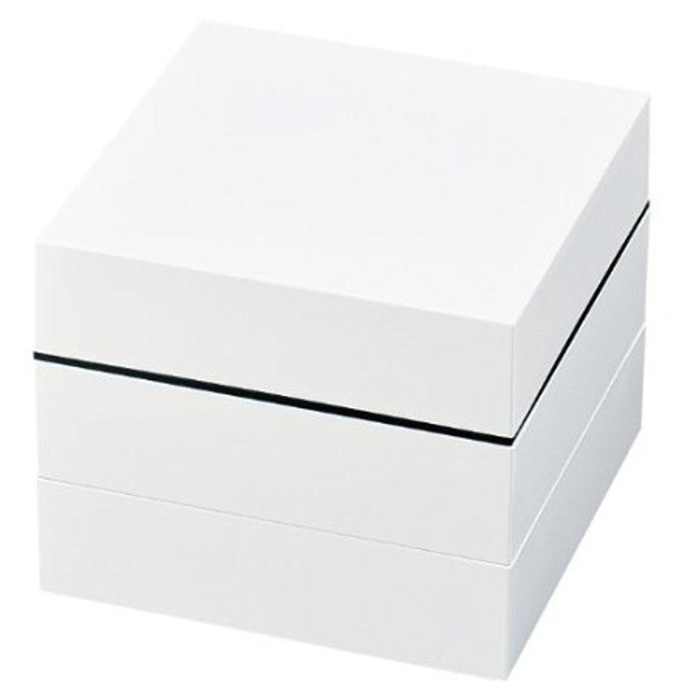 Showa Jubako Box with Seal 18cm H x 18cm W x Perfect for Sports Cherry Blossom New and Osechi Dishes Three-Tiered (Hall) Lid, White, Approx. 16.7cm D,
