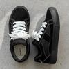 Unisex Czarne Zamszowe Buty Skateboardowe Kontrastowe Sznurowadła Antypoślizgowe Codzienne Trampki do Noszenia na Co Dzień