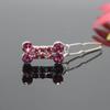 Pet Barrettes Rhinestone Inlaid Pet Grooming Anti-fade Novelty Dogs Bone Hair Clips for Long-haired Dog