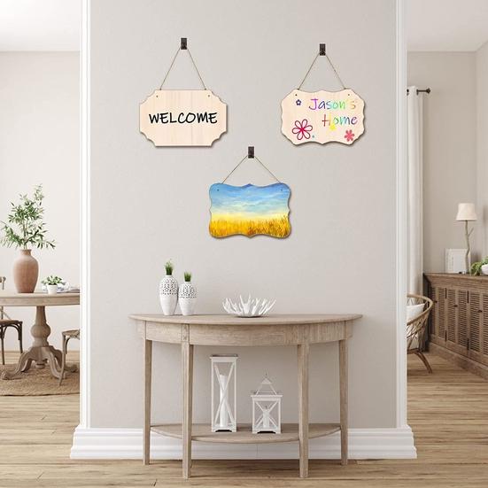 

12шт Утилита DIY Деревянный кулон Без заусенцев Декоративный Прочный Окрашенный Незаконченный деревянный знак DIY Ремесла для подарка