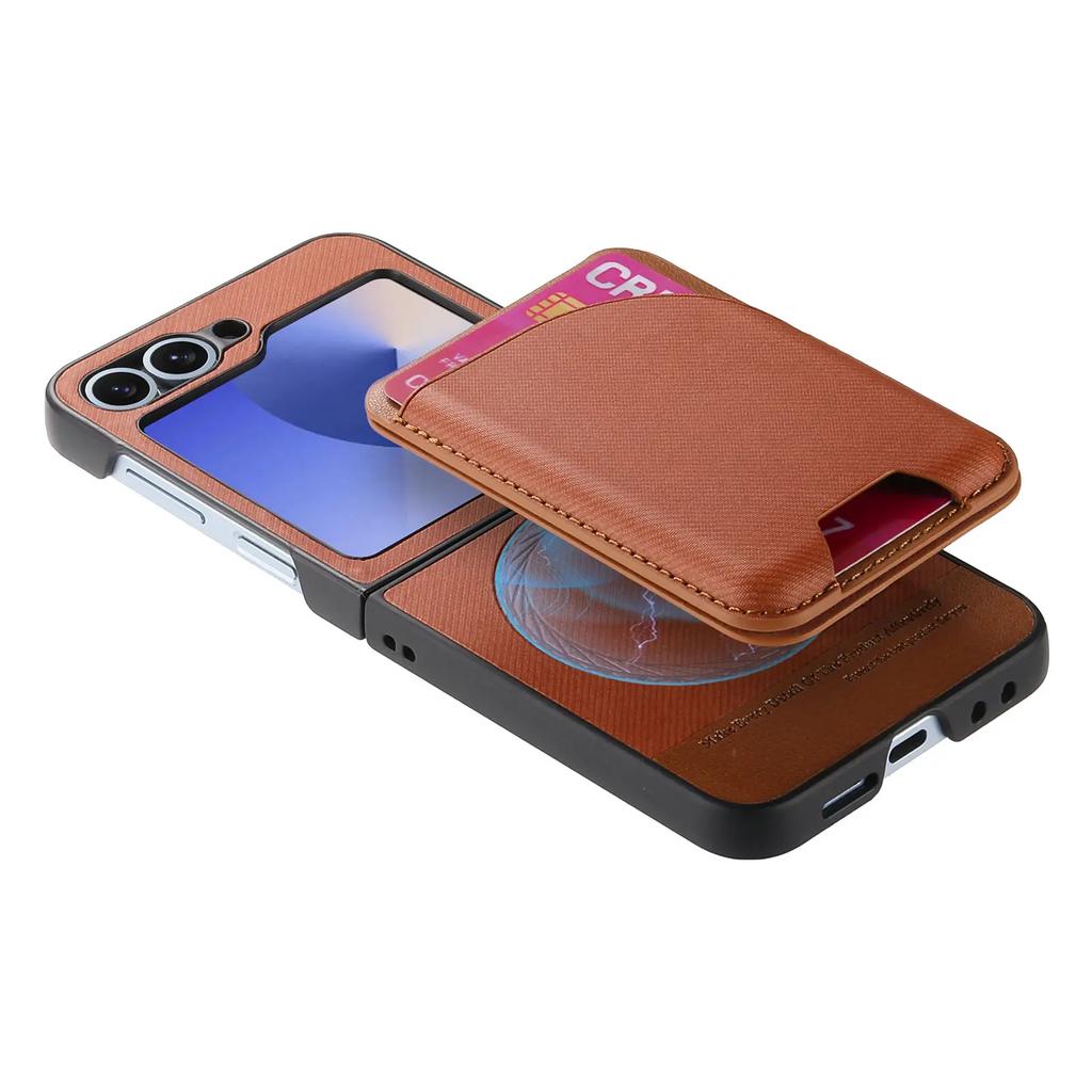 2 in 1 Detachable Vertical Cards Solt Cowboy Pattern Wallet Case For Samsung Galaxy Z Flip 7 FE 6 5 5G Flip6 Stand Pocket Cover