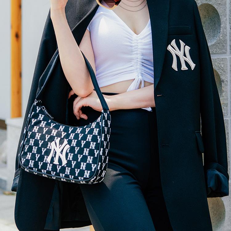 New MLB Monogram Collection Polyester Shoulder Bag, Pochette, Handbag Regular Unisex Marine Blue 32BG33111-50N