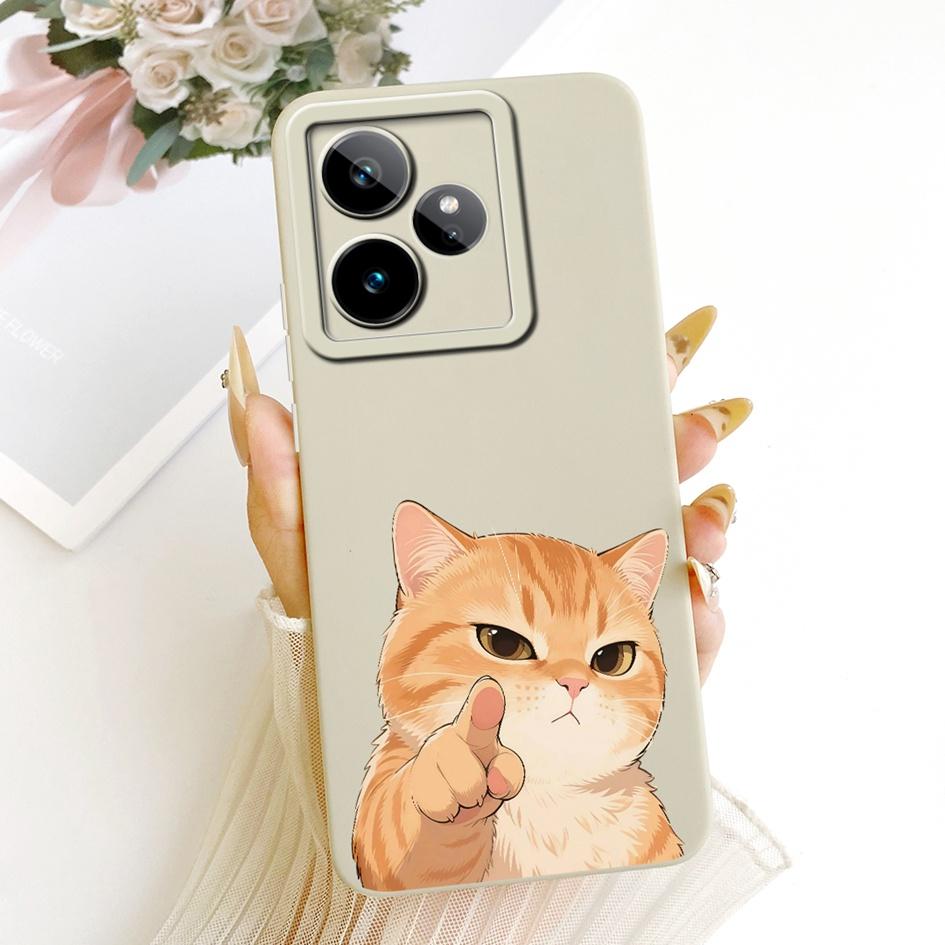 Für Realme GT 7 Hülle RMX5061 Kreatives Cartoon-Katzen-Süßigkeiten-Bemaltes Cover Weicher Silikon-Stoßfänger Für Realme GT7 Pro 7T RealmeGT7 Funda