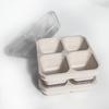 2 Stück 4-Fächer-Bento-Boxen mit Deckeln, mikrowellen- und spülmaschinenfest, 4 Farben, ideal für Meal Prep, Büro, Camping & Schule