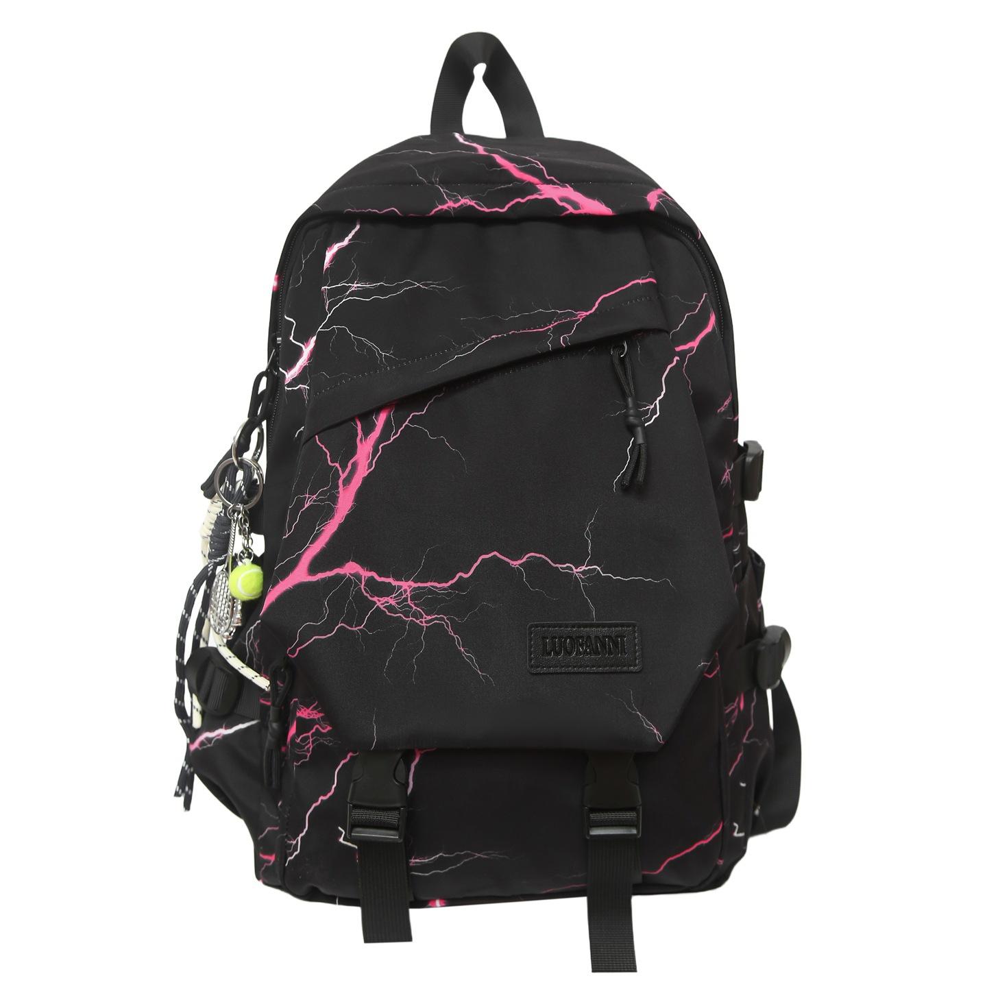 

Men s Large Capacity Backpack Graffiti Backpack Student Schoolbag розовый
