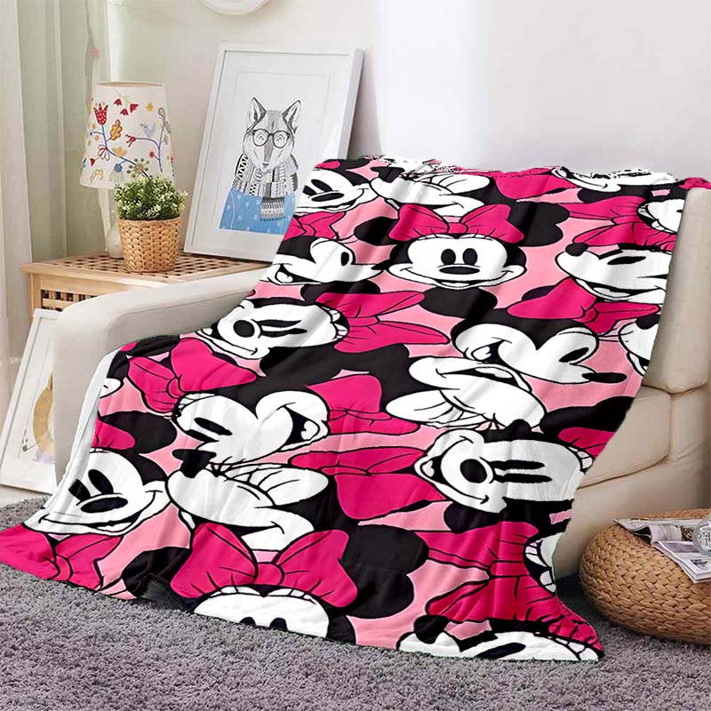 

6 Sizes Warm Soft Disney Mickey Goofy Custom Blanket Fluffy Children and Adults Sofa Plush Bedspread Throw Blanket for Sofa Bed 75x90cm