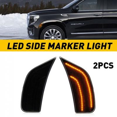 Geräucherte Bernsteinfarbene LED-Seitenmarkierungsleuchten für 21-23 Yukon GMC XL Chevy Tahoe Cadillac