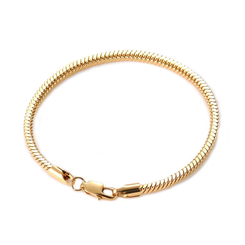New Fashion Snake Bone Chain Bracelet Classic Stainless Steel Wrist Chain For Men Women Jewelry Gift Unisex