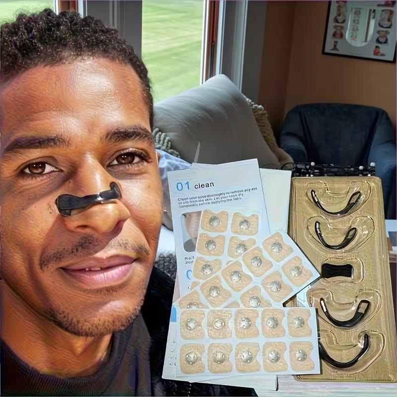 30 Days Magnetic Nasal Strips Respiratory Dilators Snoring Kit Increase Air Intake Nose Clip Nasal Strips