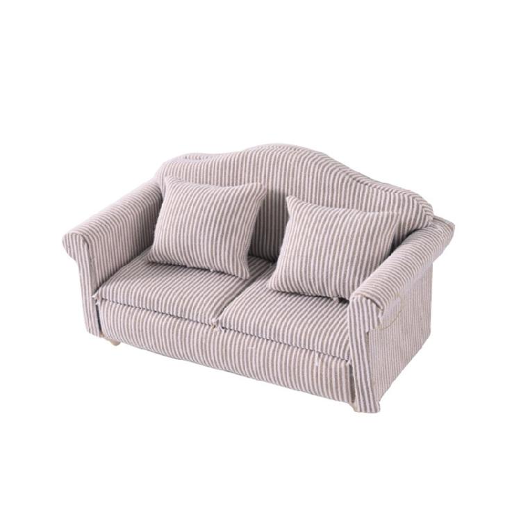Modern Miniature Sofa with Cushion For 1/12 Scale Dollhouses Landscape Furniture With Cushion Furnishing Accessories