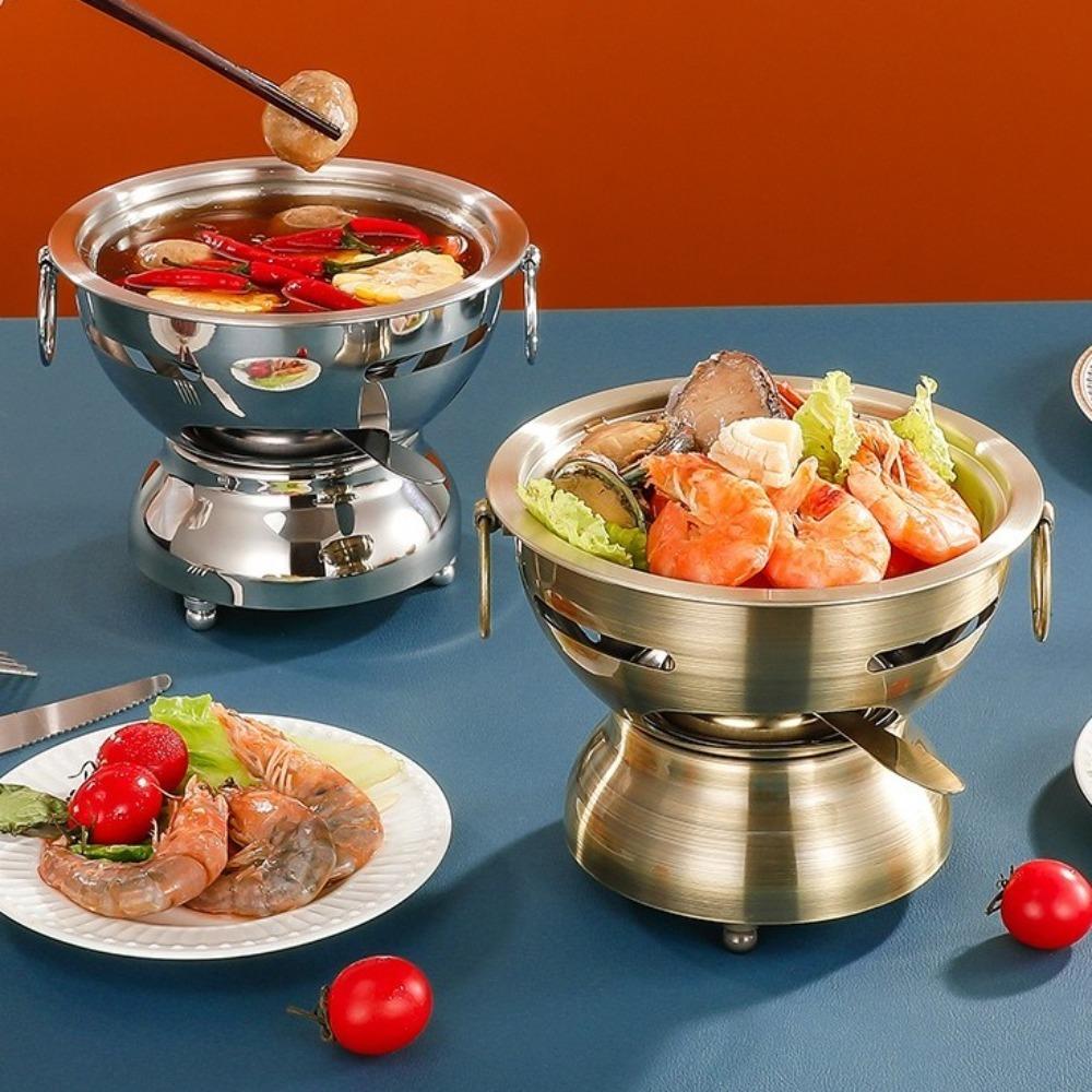 Portable Single Person Hotpot Stainless Steel Cooking Pot Easy To Clean Chinese Hot Pots  Picnic