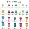 250pcs US Grade Automotive Fuses Assortment Kit Standard & Mini Car Blade Fuses, Low and Tall/STD Profile Box Shaped Assorted Fuse for Trucks, Cars