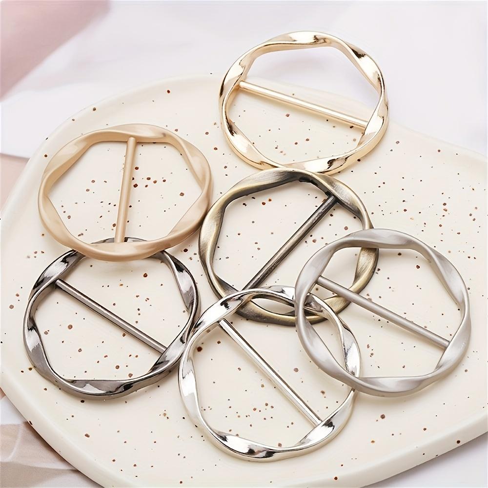 Multifunctional Metal Scarf & T-Shirt Clip Set - Easy Knot and Waist Accessory, Suitable for Clothing Non-Stitched Length Fixing