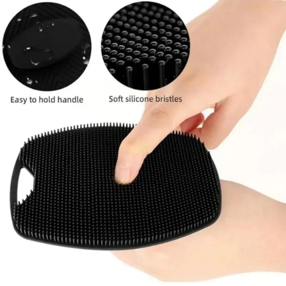 Soft Silicone Exfoliating Brush Cleanser Manual Body Cleansing Body Care Scrubber Shower Gentle Massage Bath Brush For Men