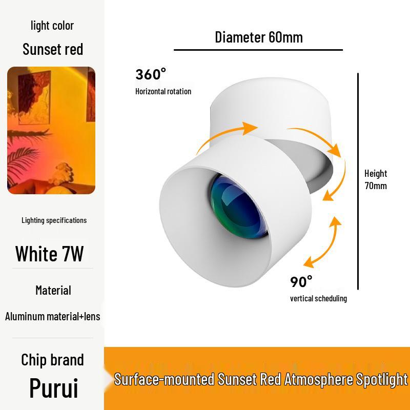 

Регулируемый прожектор цвета заката для прихожих и коридоров Default