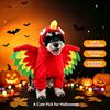 Halloween Pet Turkey Standing Costume With Colorful 3D Wings, Funny Red Bird Standing Outfit For Small And Medium Dogs