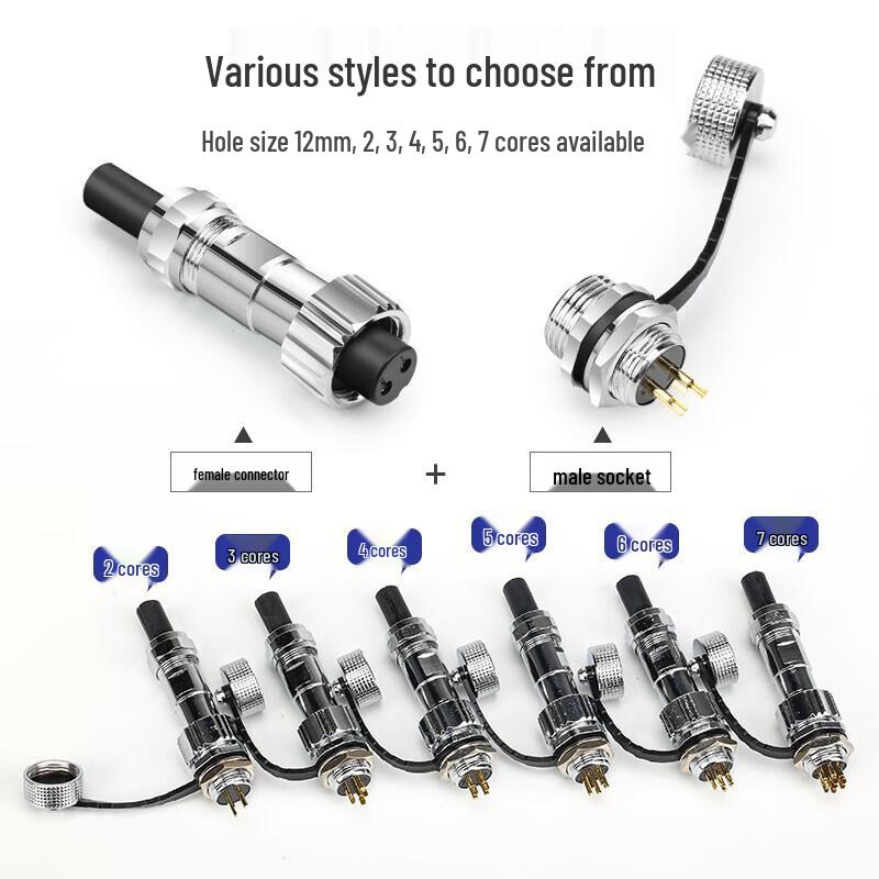 GX12 Hexagonal Waterproof Aviation Cable Connector