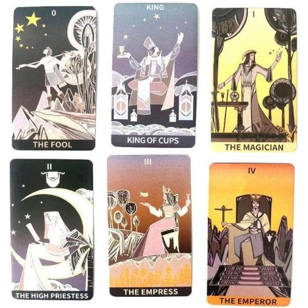 10.3*6cm Sambucus Tarot An Elegant Geometric 78-Card Deck - Modern Art Deco Style Tarot Cards