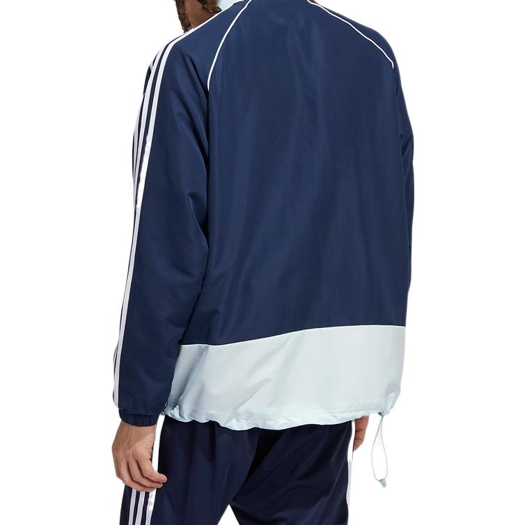 Adidas Adicolor Half-Zip Pullover Sweatshirt with Trefoil Logo Print Men Tops Blue HI2999