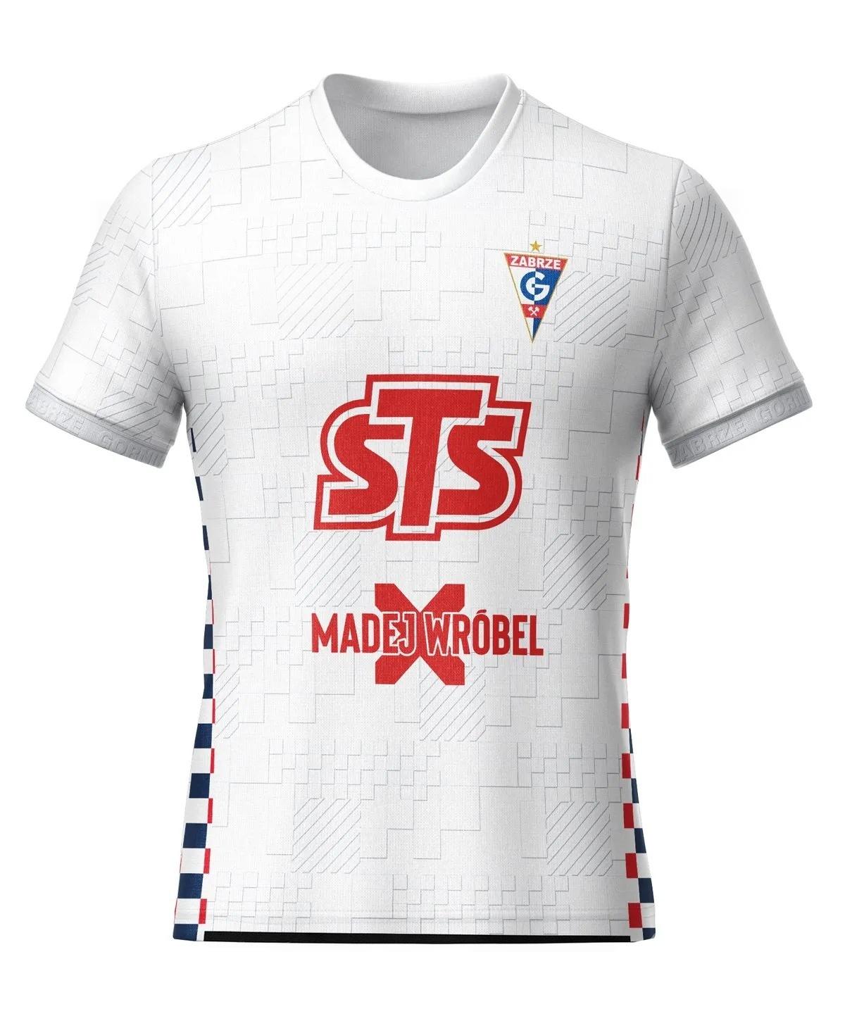2026 Polen Górnik Zabrze Fußballtrikot Herren Damen Sommer Sport Übergröße T-Shirt Atmungsaktiv Schnelltrocknend Streetwear Kleidung L white