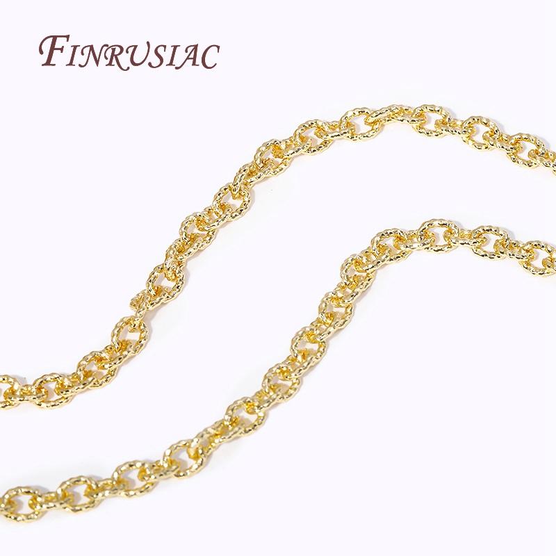 4.7MMX6MM 18K Gold Plated Metal Textured Cable O Shape Chain For Making Jewelry,High Quality Spool Chains DIY Jewelry Findings