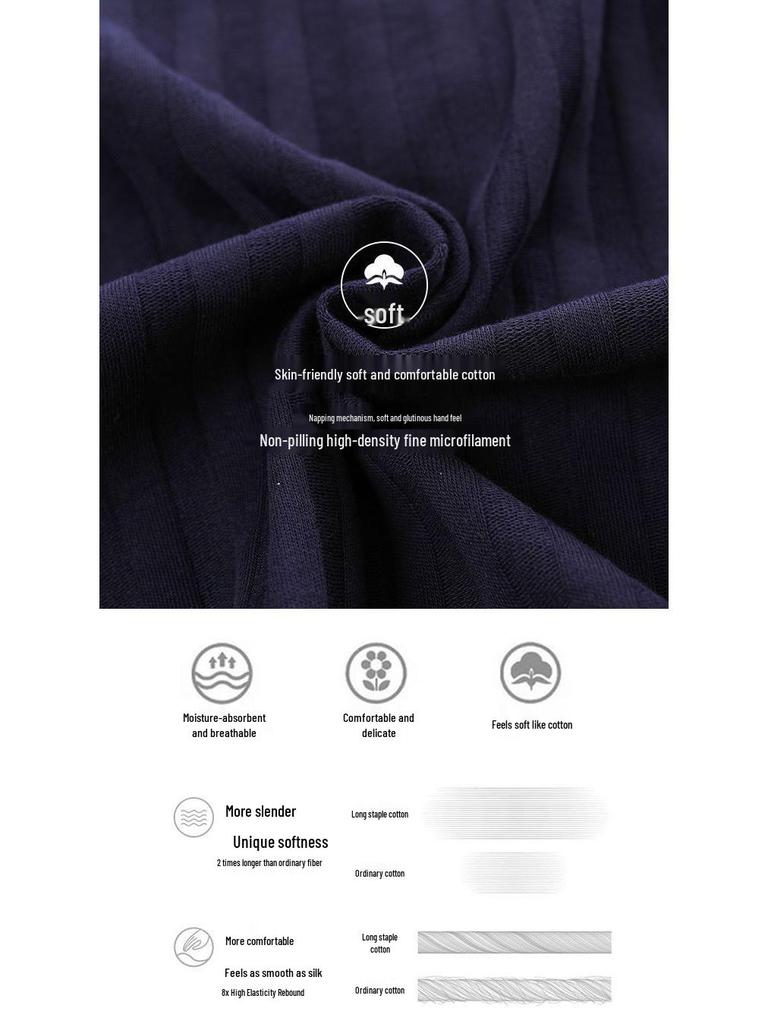 Herren Sommer Baumwollpyjama-Set: Kurzärmeliges Oberteil & Lange Hose, Leichtgewicht, Draußen tragbar, Einfache Übergrößen-Homewear