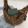 GSenhui Crescent Bag for Women - Half Moon Nylon Dumpling Sling Crossbody Bag with Multi-Pockets for Travel - Side Hobo Shoulder Bag, Leopard-Brown,
