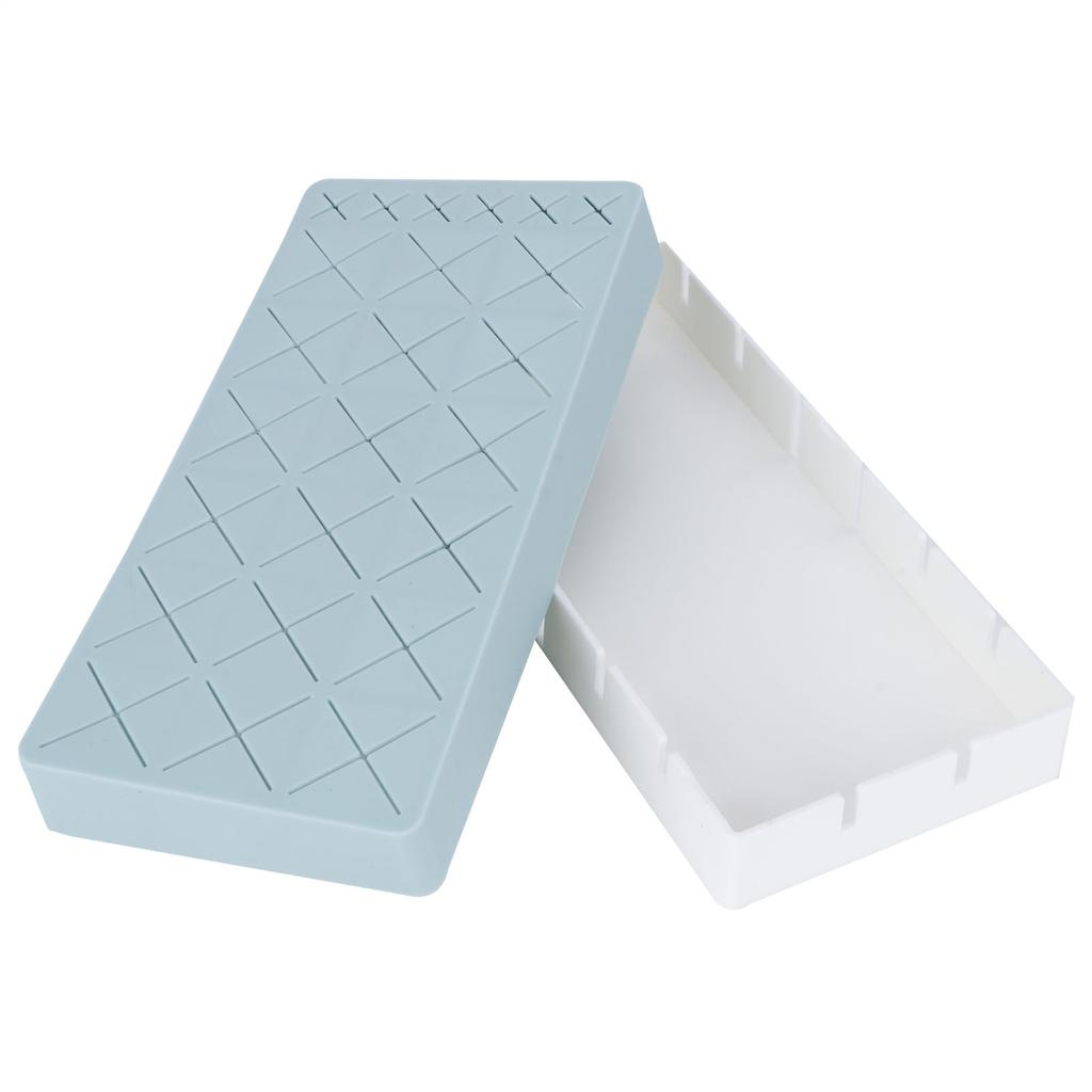 24 Slots Silicone Lipstick Organizer Makeup Cosmetics Holder Storage Box Display StandBlue