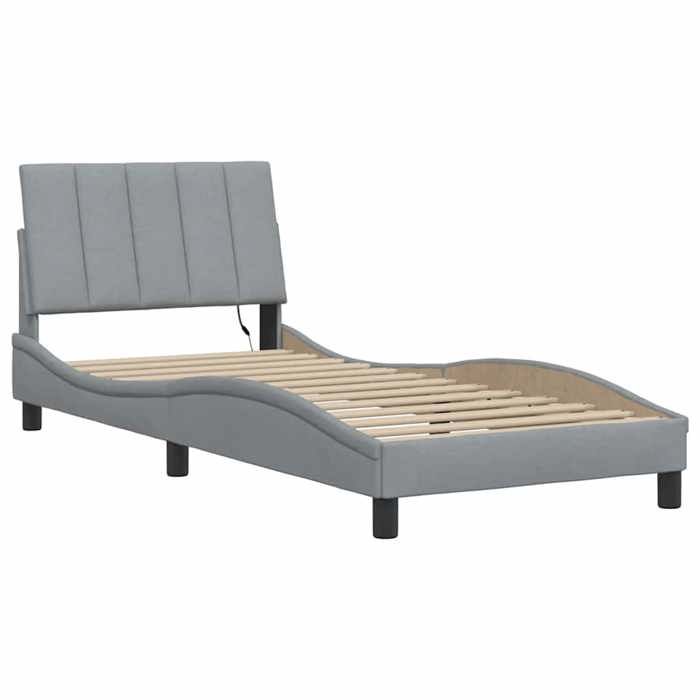 VidaXL Bed Frames Without Mattress Light Grey 90x190 Cm Fabric, Bed, Slatted Base, Fabric Bed, Bedroom Furniture, Bed 3310426