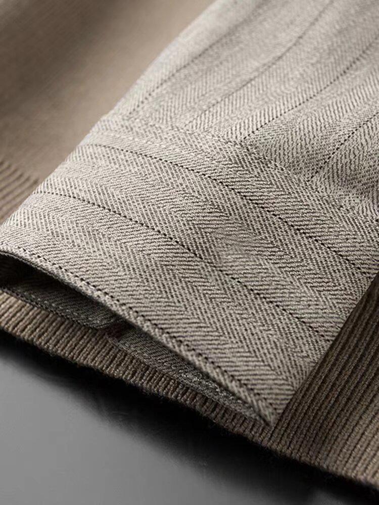 British Style Men's Knitwear: Casual Loose Patchwork Sweater with Shirt Collar, Autumn-Winter Bestseller