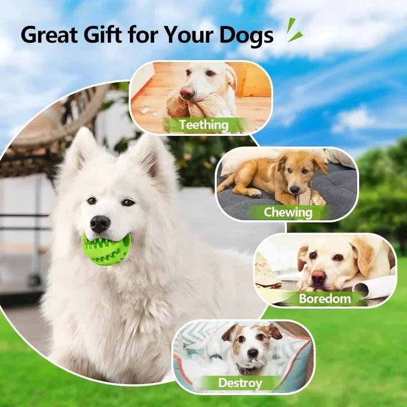 Dog Food Ball Pet Dog Toy Interactive Rubber Balls Cat Chewing Toys Pet Tooth Cleaning for Small Large Dogs Puppy Pet Toy Ball