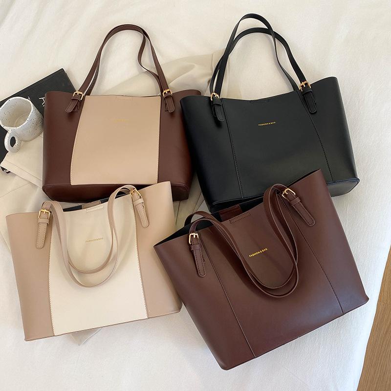 New color matching large-capacity tote bag women's fashion going out portable casual spring women's bag shoulder bag
