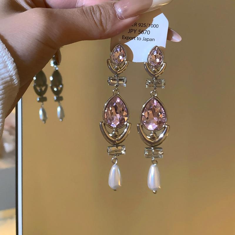 

Серьги-подвески из жемчуга в виде бриллиантовой капли воды, модные темпераментные высококлассные серьги, нишевые серьги в стиле легкой роскоши, простые серьги для женщин