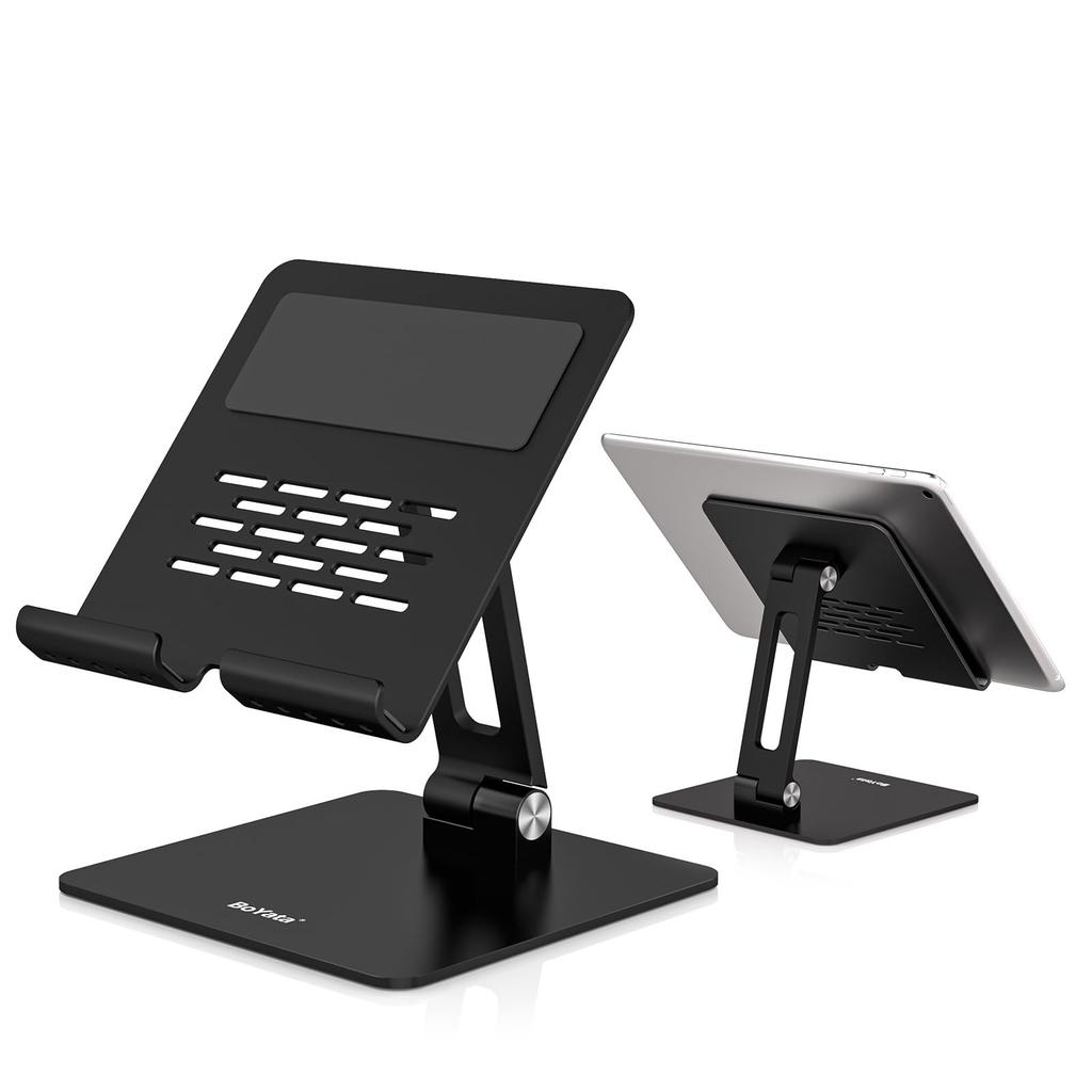 BoYata Nettbrettstativ for og Surface Vertikal og Horisontal Posisjon Karbon Kompatibel med Tommer Nintendo og Svart iPad, Bærbar PC, Pro, Plassering,
